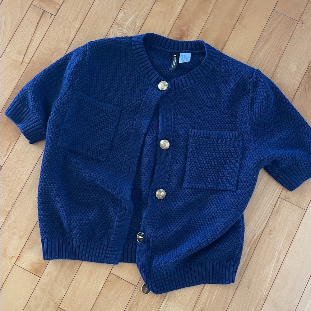 H&M Navy Blue Knit Cardigan